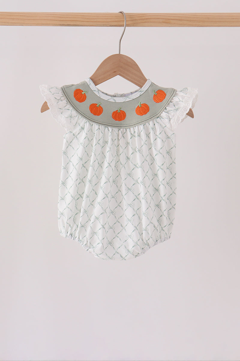 Baby | Pumpkin Bow Trellis Lace Bubble