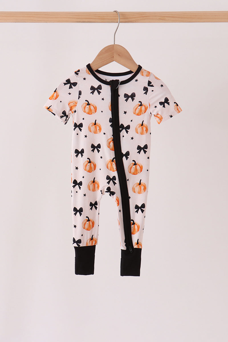 Baby | Bows & Pumpkins Bamboo Romper