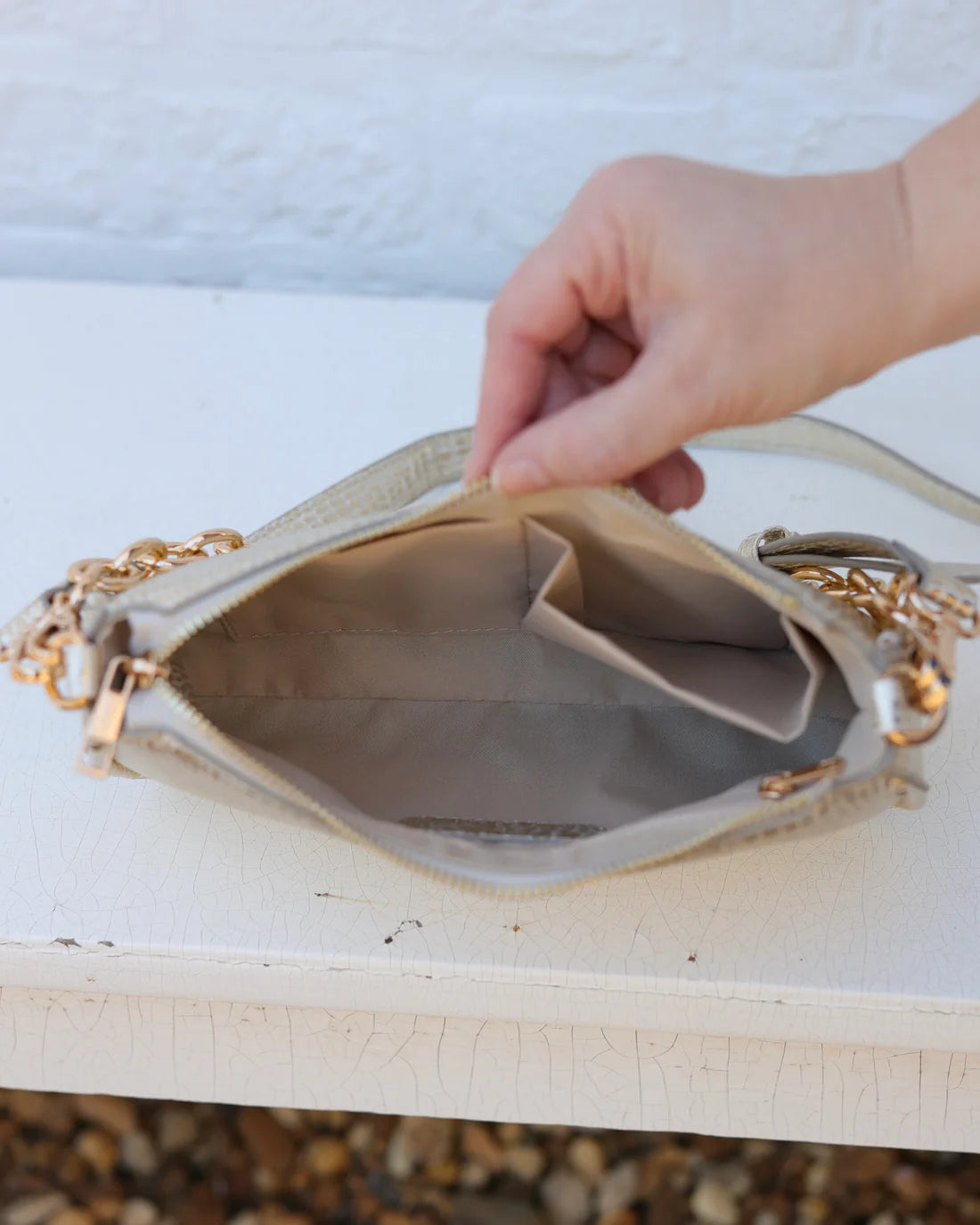 Joan Crossbody | Woven Gold