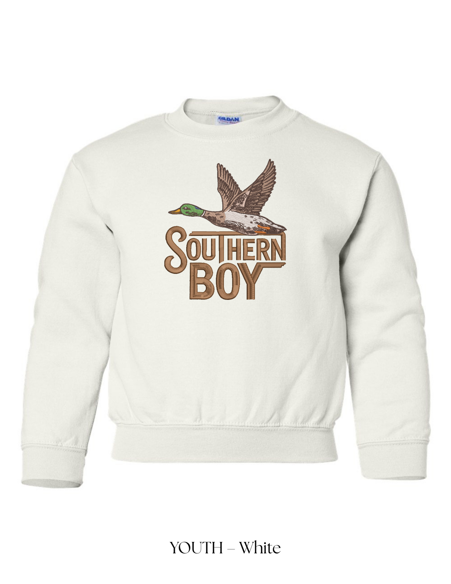 *CUSTOM* (Youth) Southern Boy Mallard Embroidered Crewneck