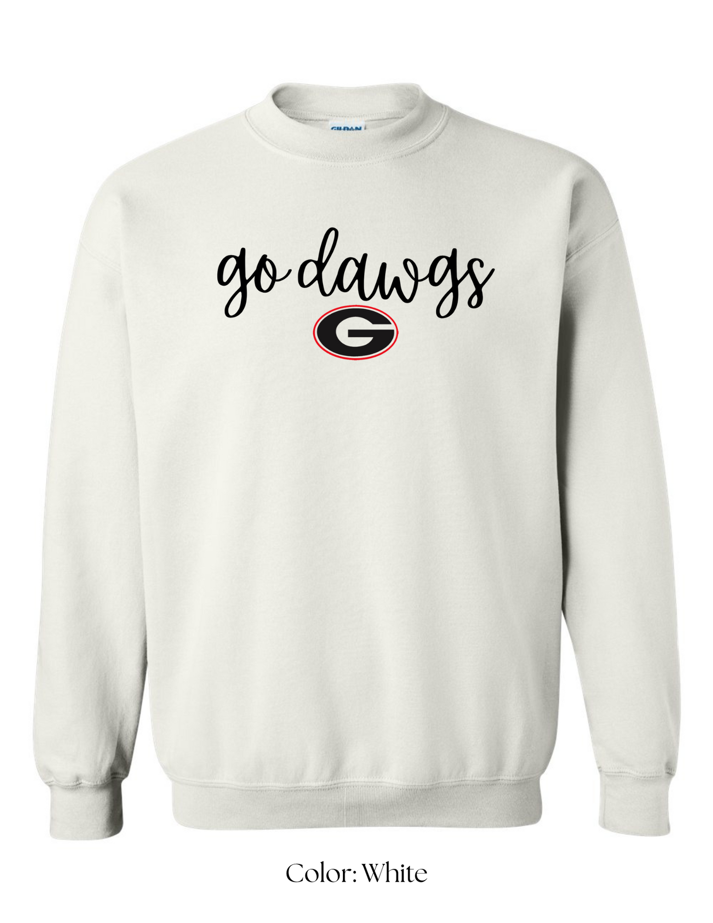 *CUSTOM* (Adult) Go Dawgs Script Crewneck