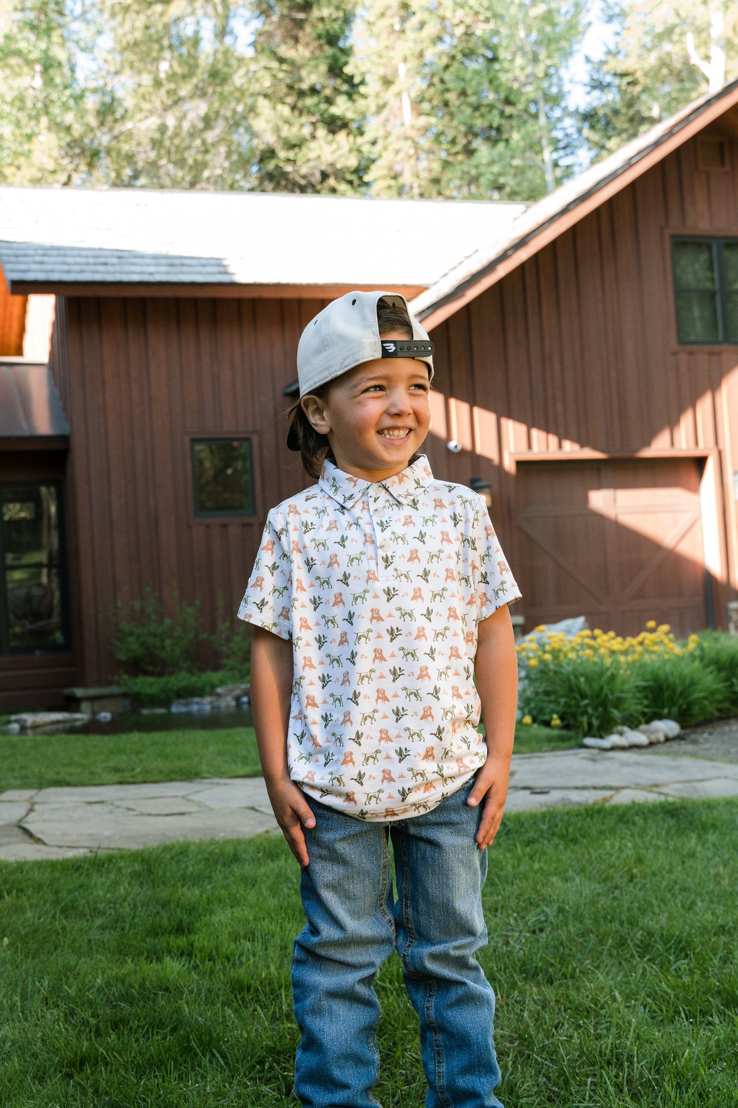 Burlebo Youth Performance Polo | Mallard Duck Dog