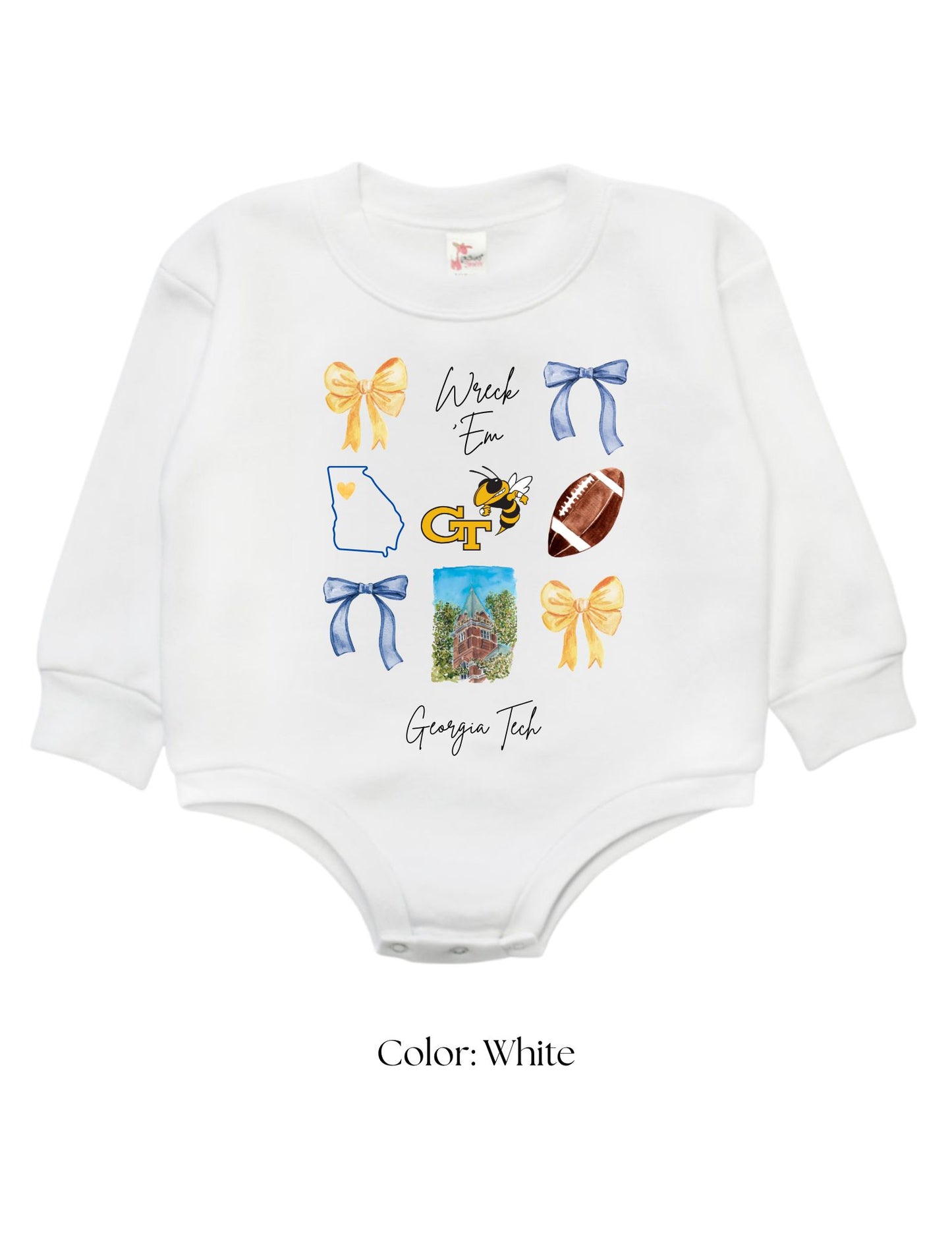 *CUSTOM* (Baby) Georgia Tech Football Sweatshirt Bubble