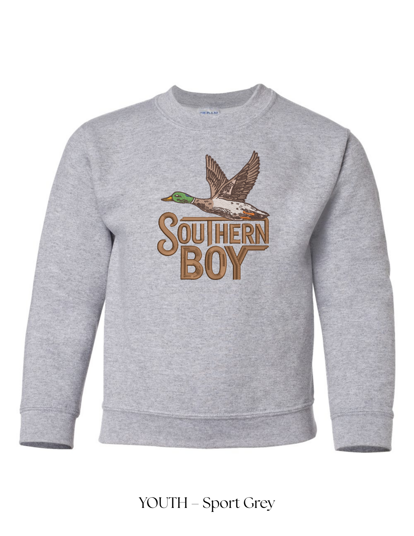 *CUSTOM* (Youth) Southern Boy Mallard Embroidered Crewneck