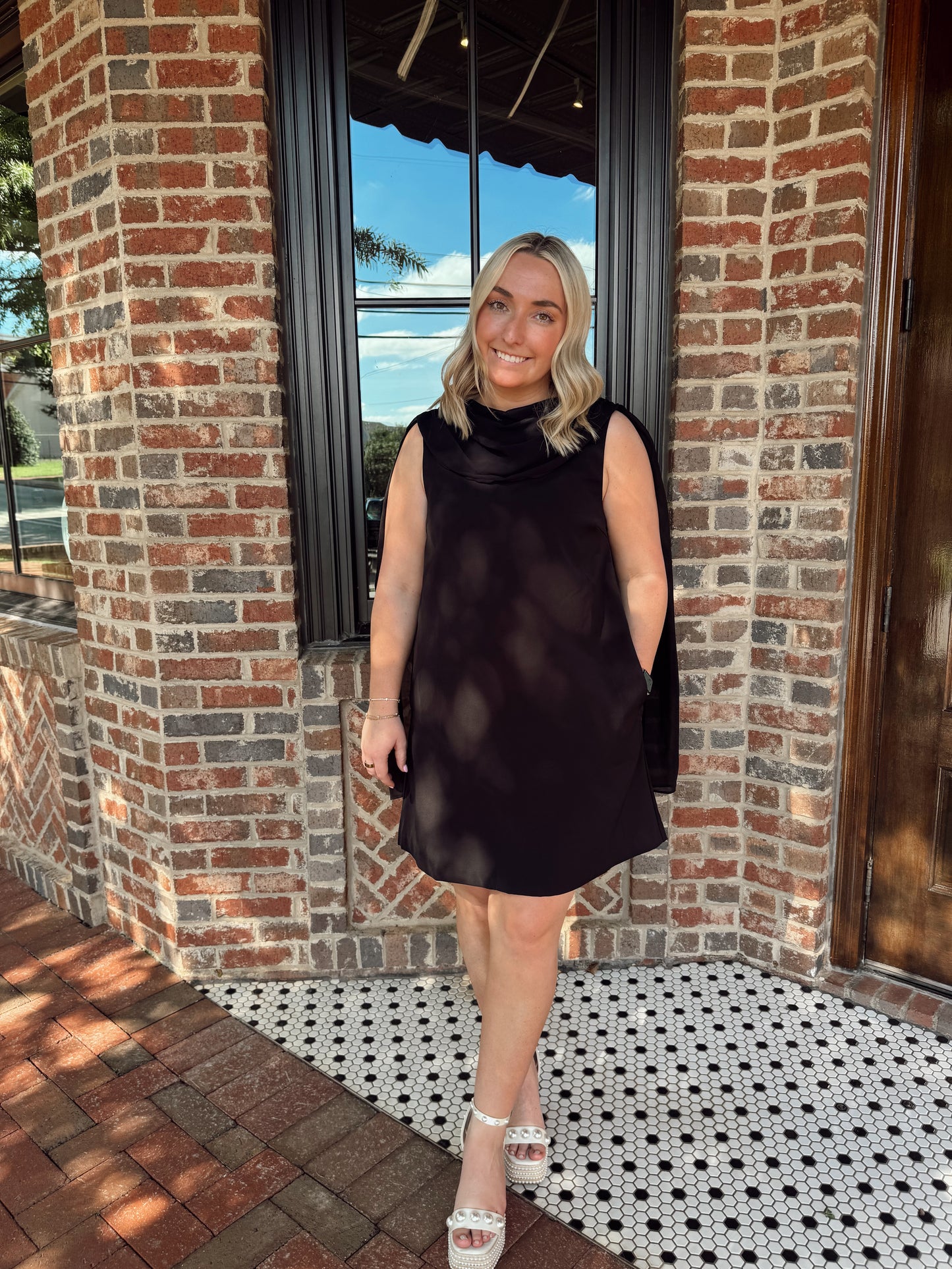 Black Scarf Mini Dress