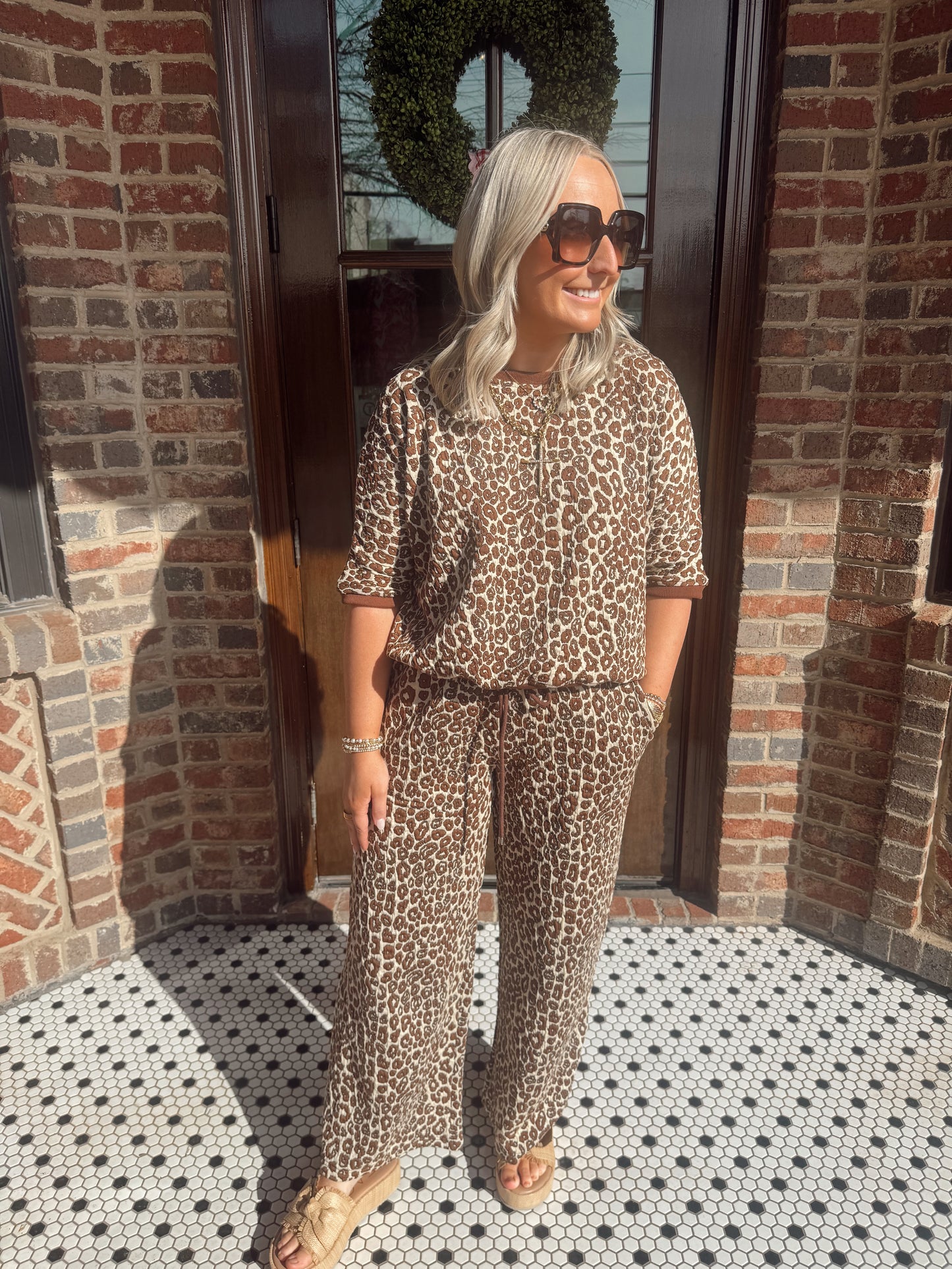 Leopard Jacquard Knit Set