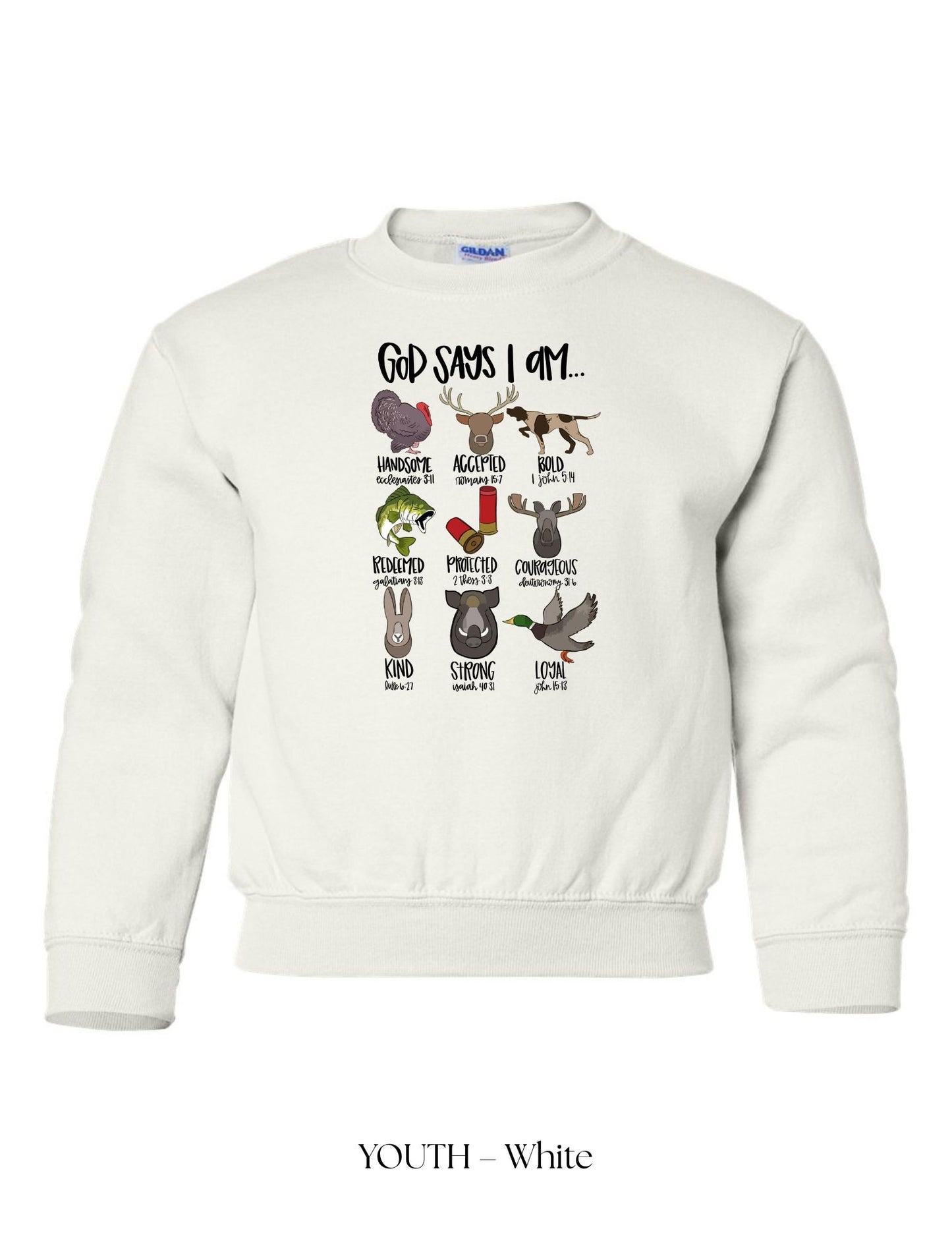 *CUSTOM* (Youth) God Says I Am Crewneck
