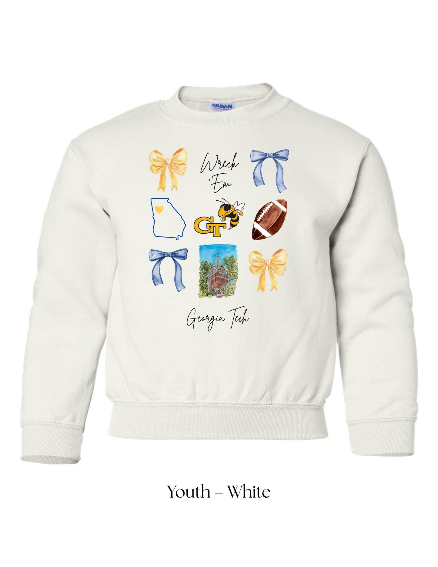 *CUSTOM* (Youth) Georgia Tech Football Crewneck
