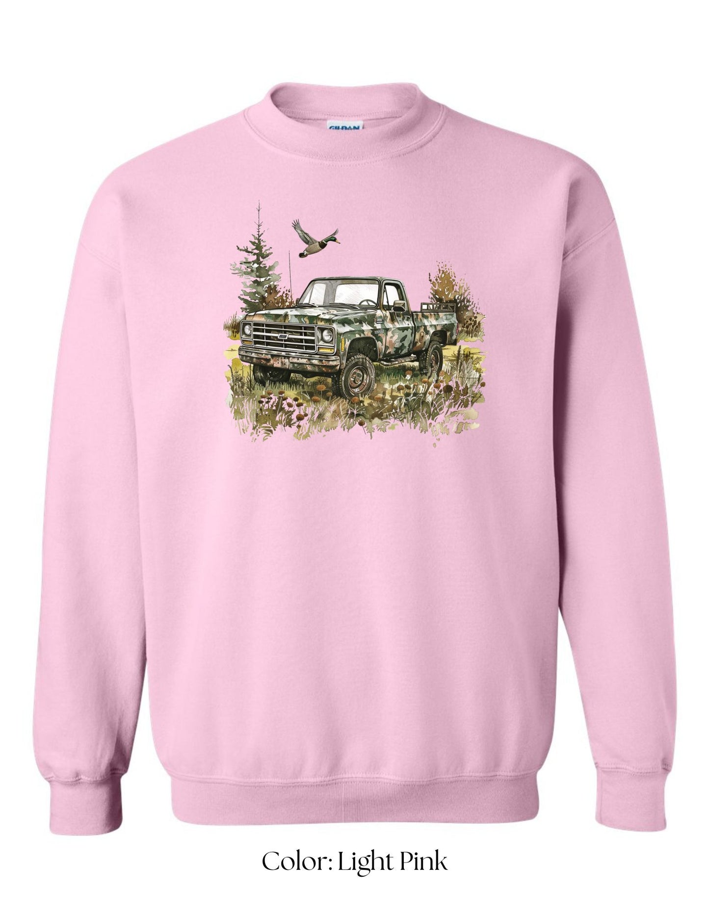 *CUSTOM* (Adult) Vintage Camo Truck & Duck Crewneck