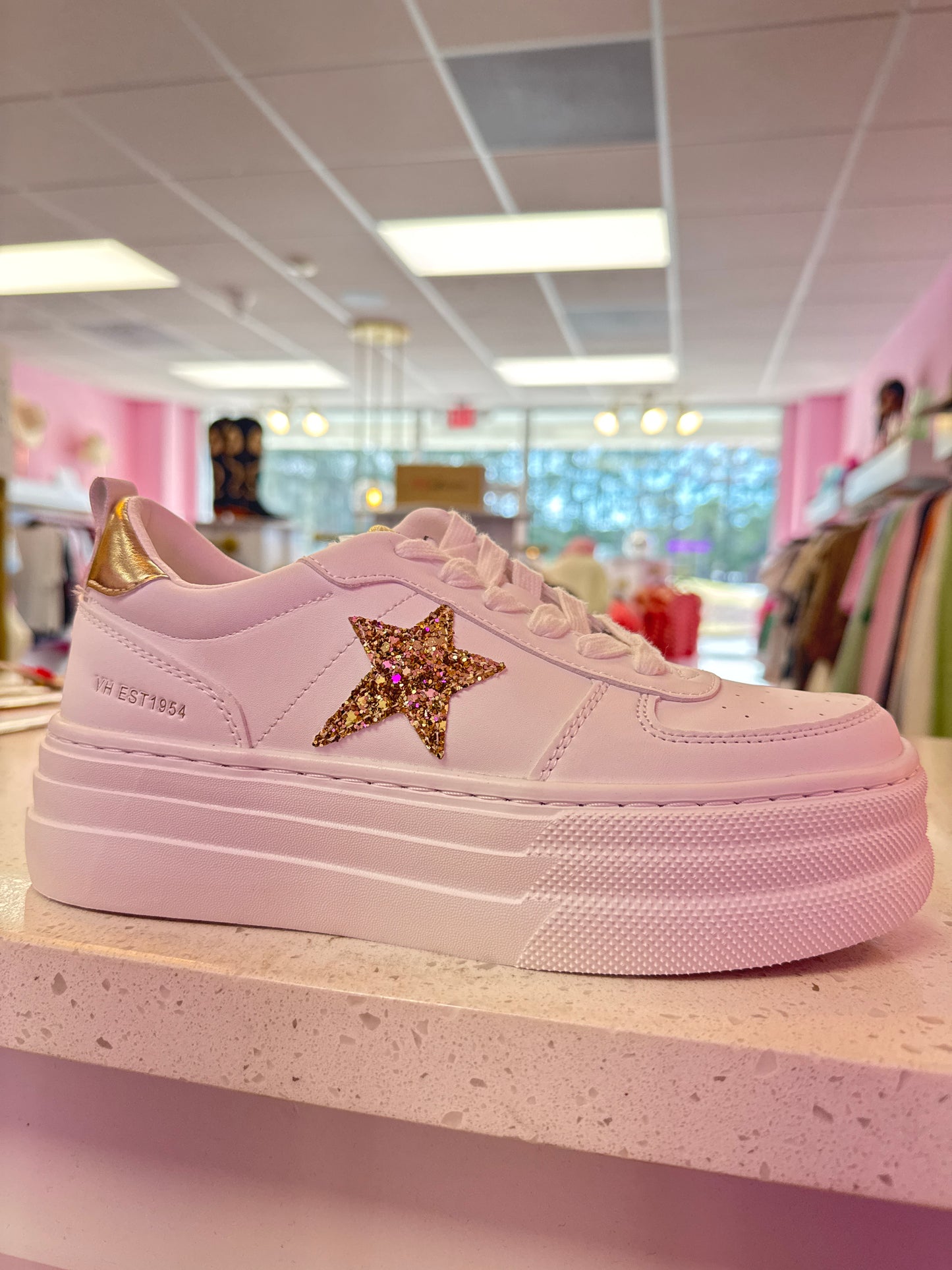 Vintage Havana Gold Glitter Platform Sneaker