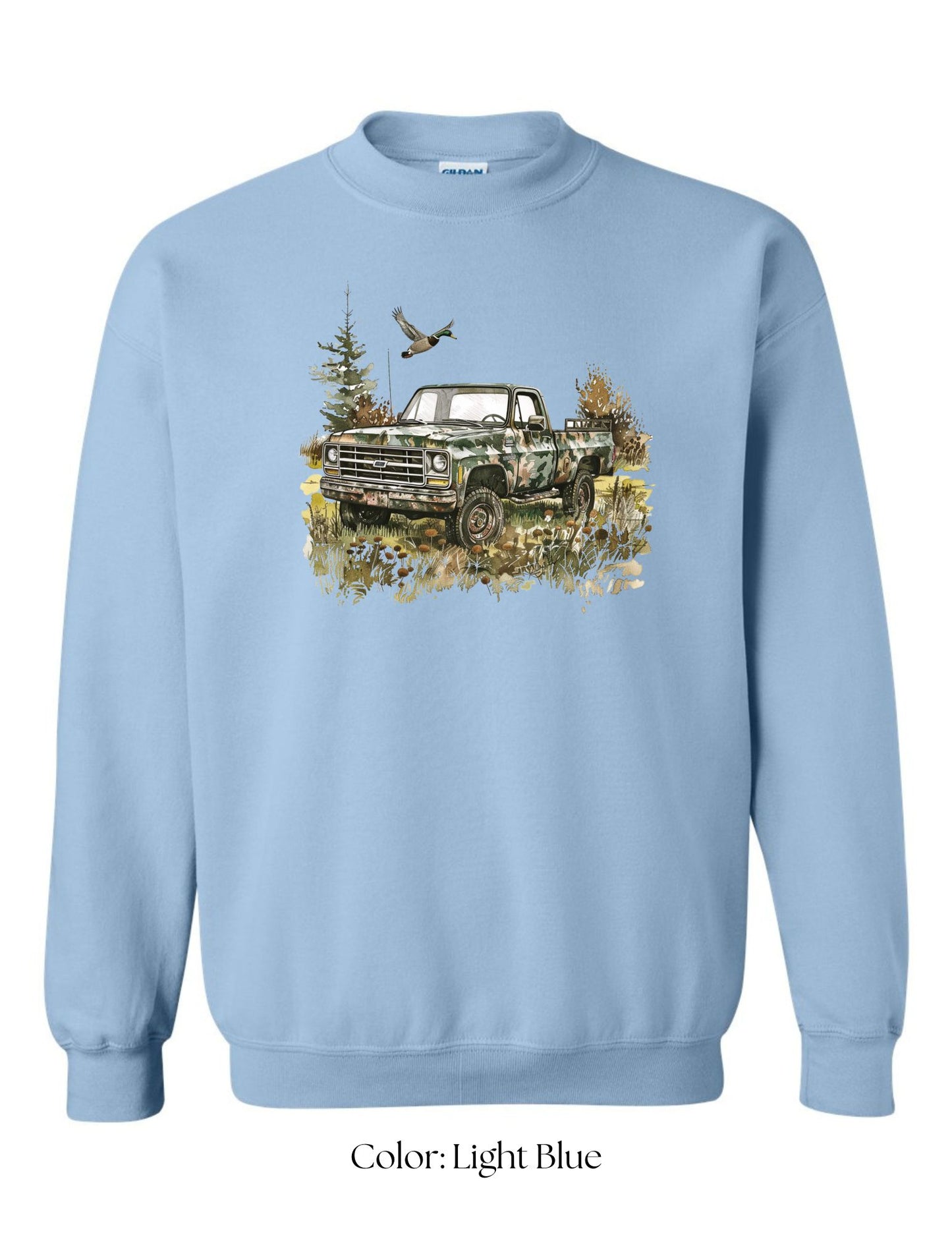 *CUSTOM* (Adult) Vintage Camo Truck & Duck Crewneck