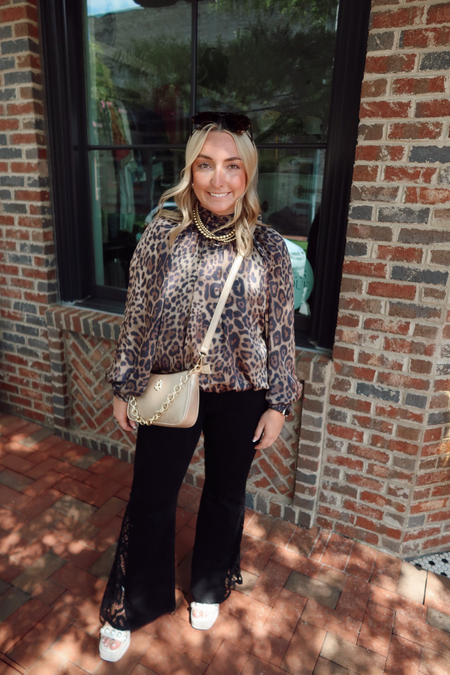 Leopard Print High Neck Top