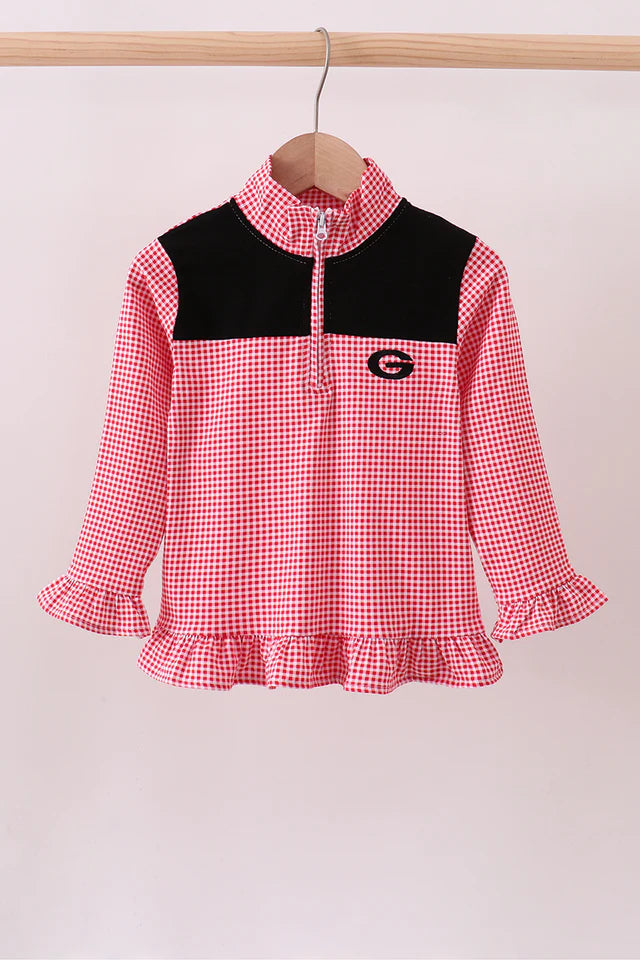 Georgia Embroidered Ruffle Top
