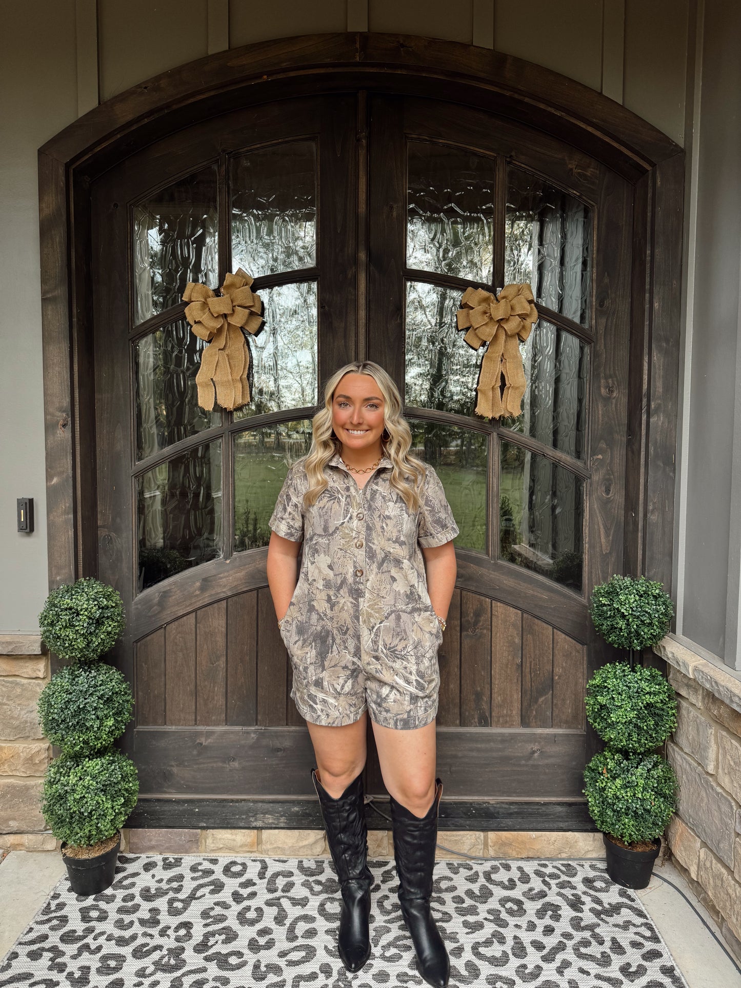 Backwoods Camo Denim Romper