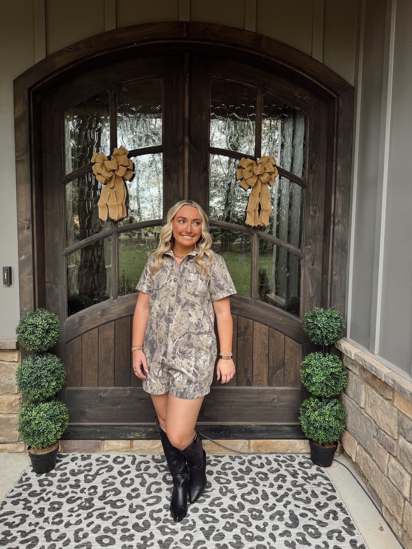 Backwoods Camo Denim Romper
