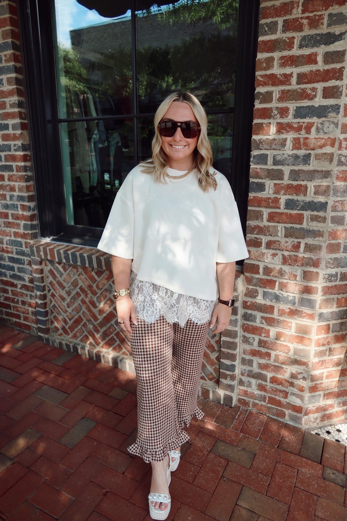 Ivory Lace Hem Top