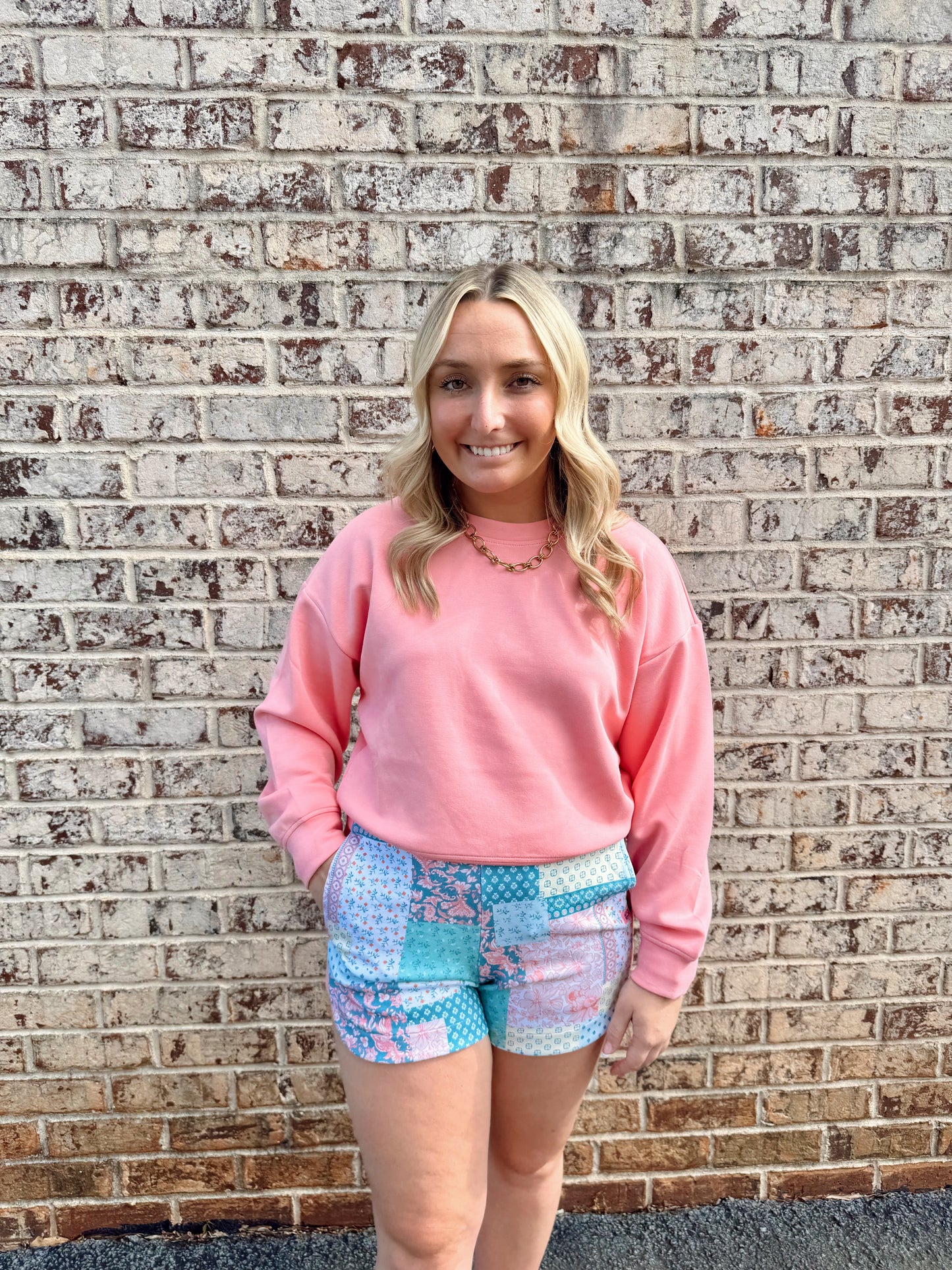 Quilted Patchwork Pattern Shorts