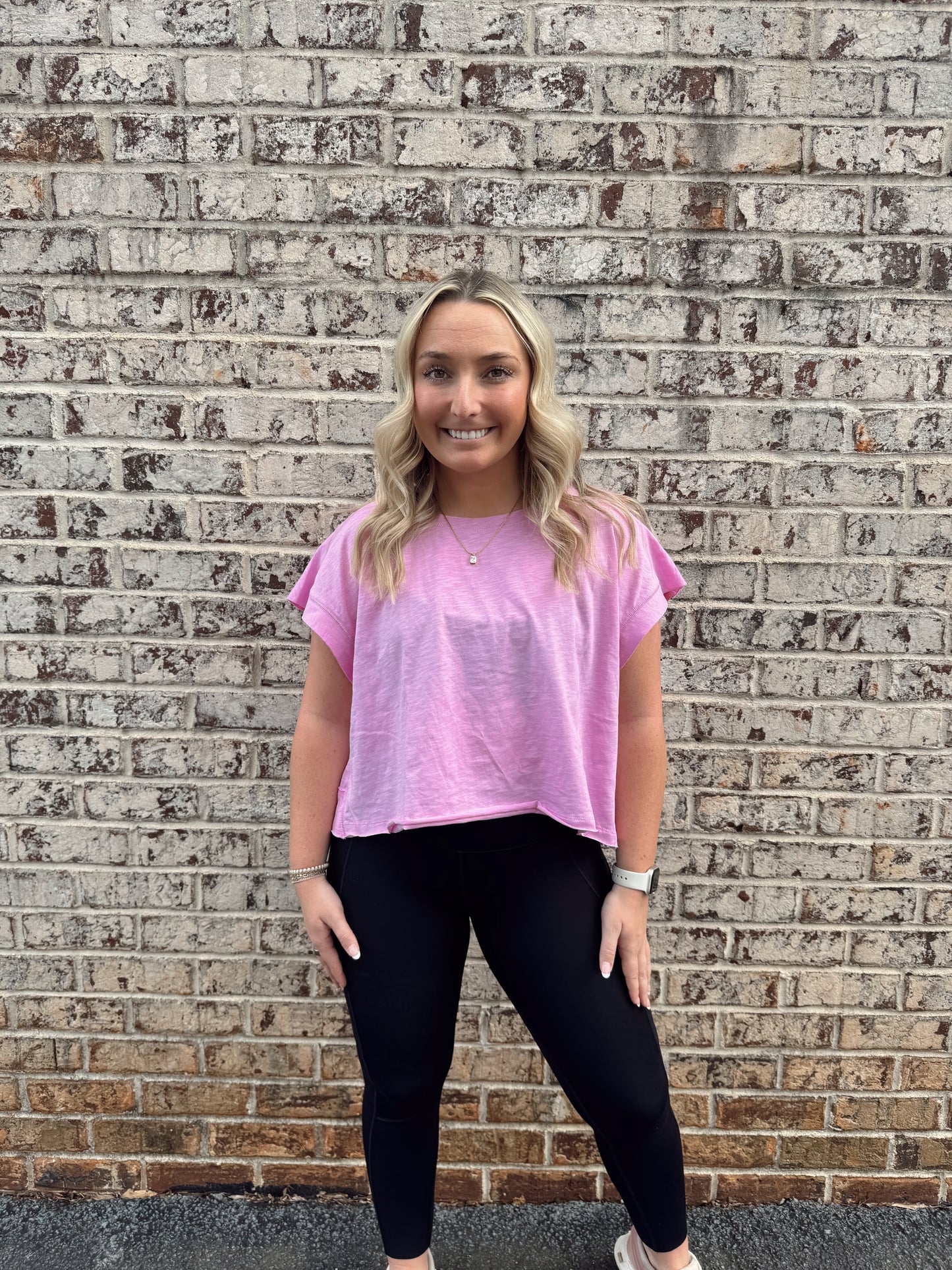 Pink Cotton Open Back Top