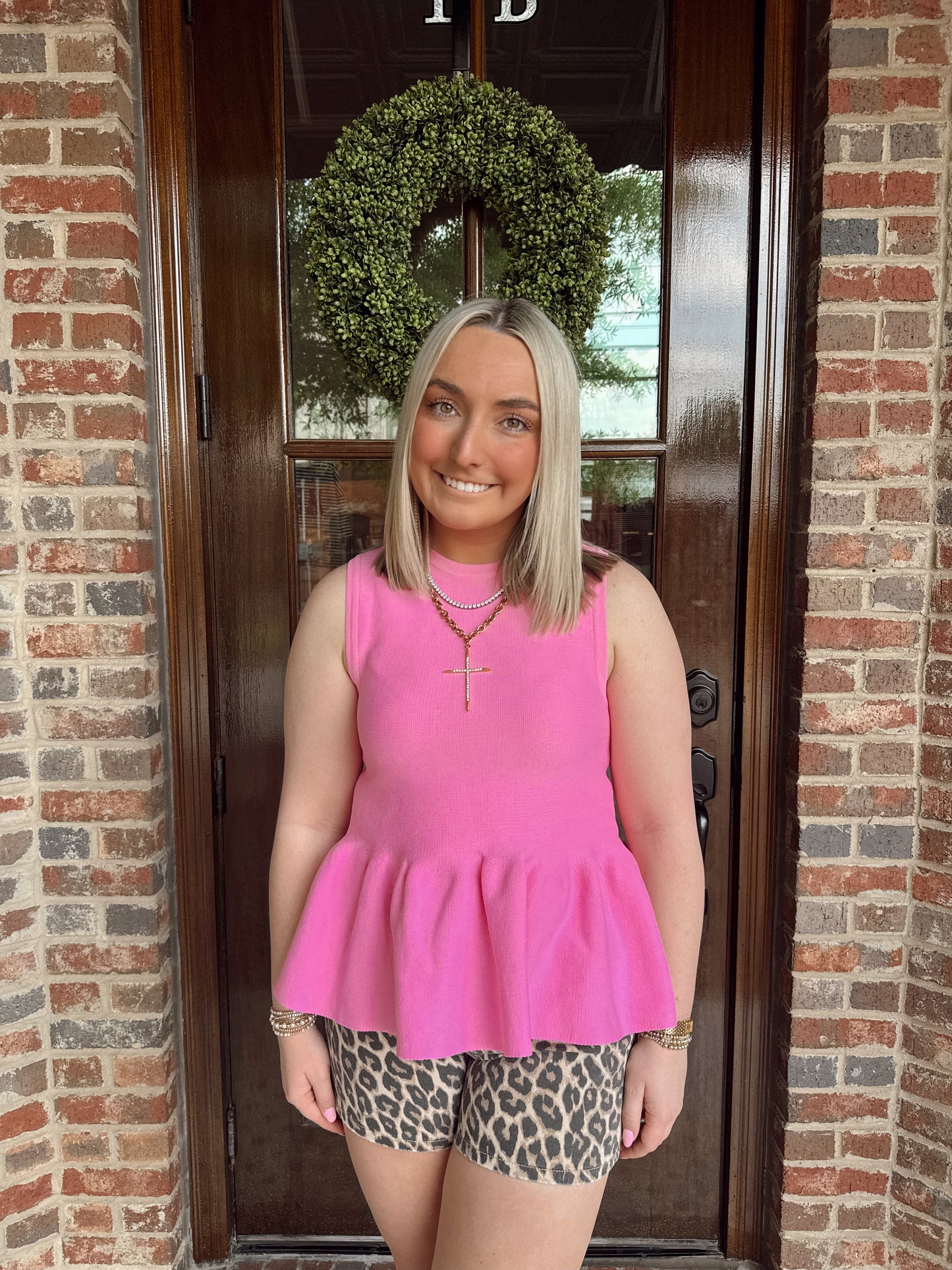 Pink Peplum Top