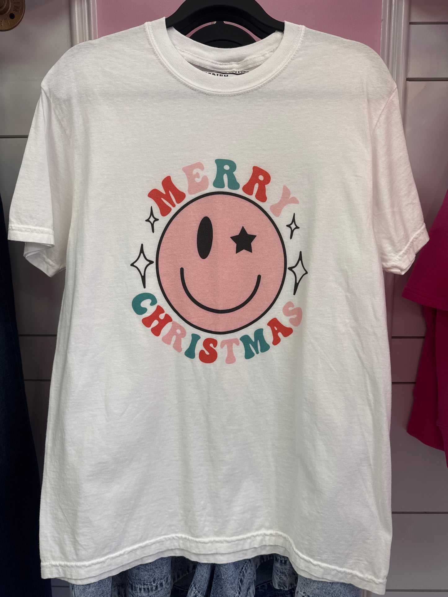 Merry Christmas Smiley Tee