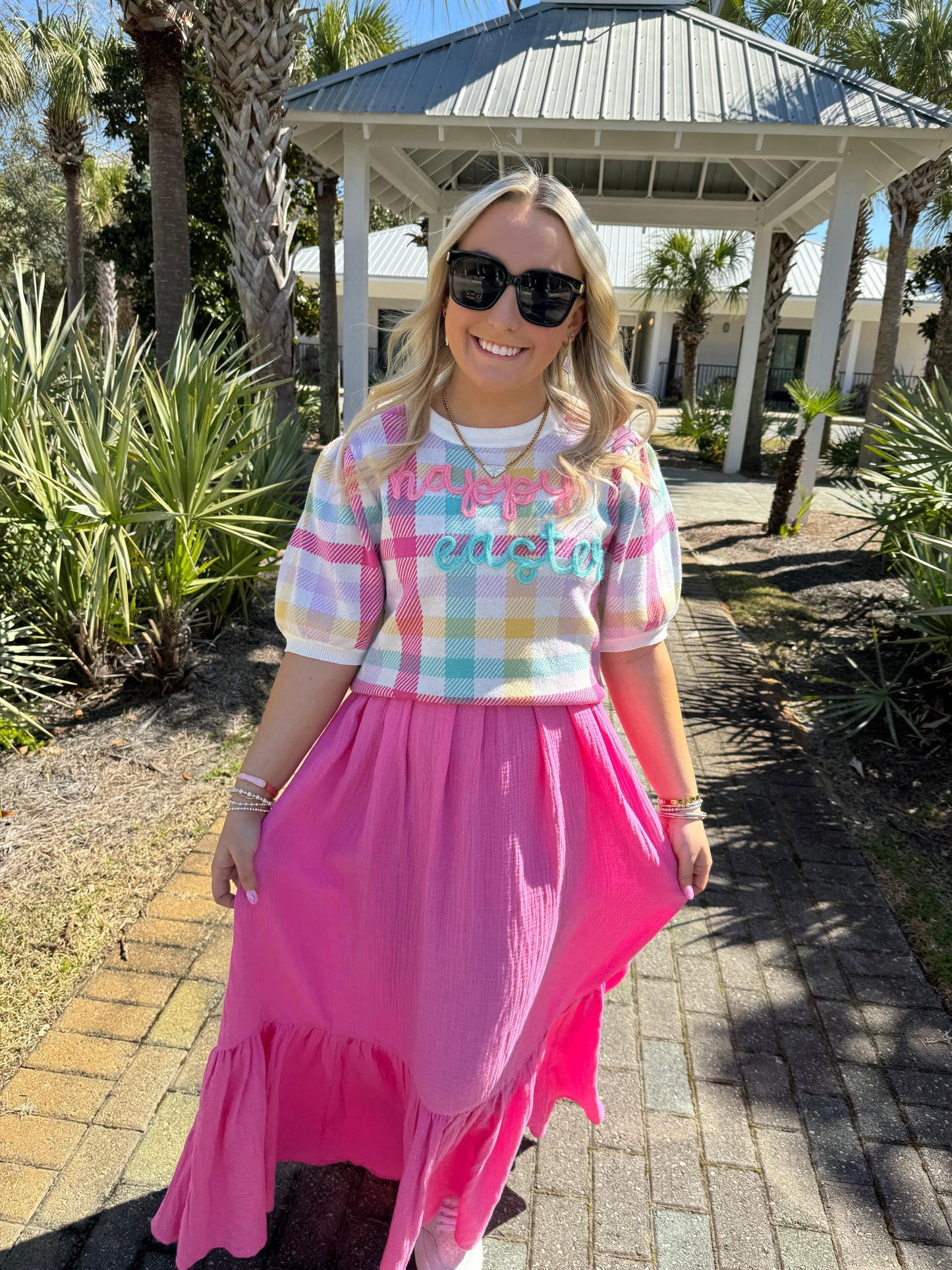 Happy Easter Puff Sleeve Top