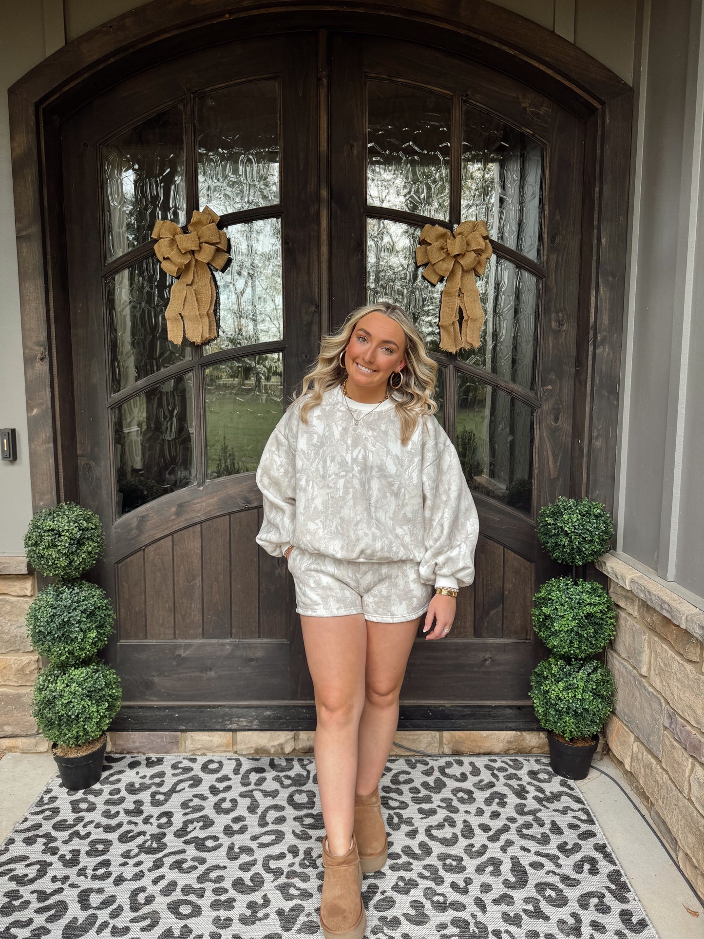 PREORDER: Vintage Woodland Camo Sweatshirt & Short Set