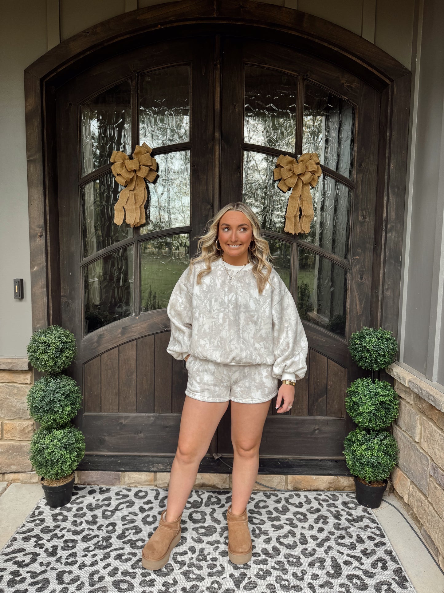 PREORDER: Vintage Woodland Camo Sweatshirt & Short Set