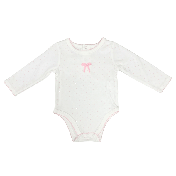 Charming Pink Bow Baby Onesie