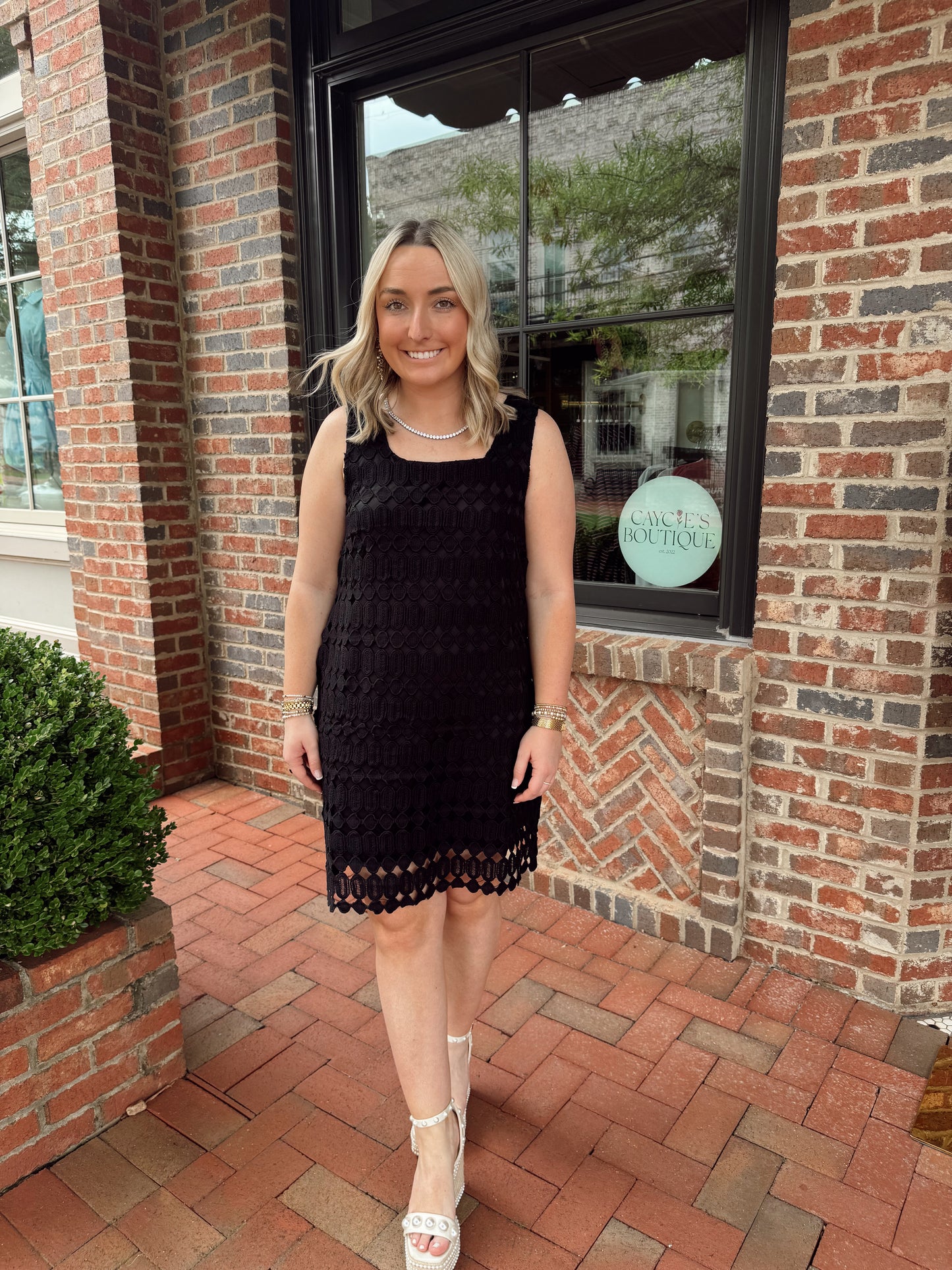Black Crochet Mini Dress