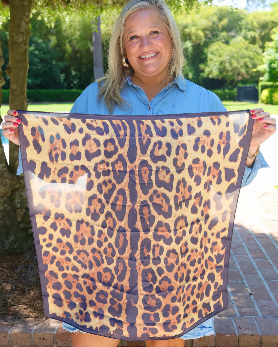 Dixie Leopard Print Scarf | Brown