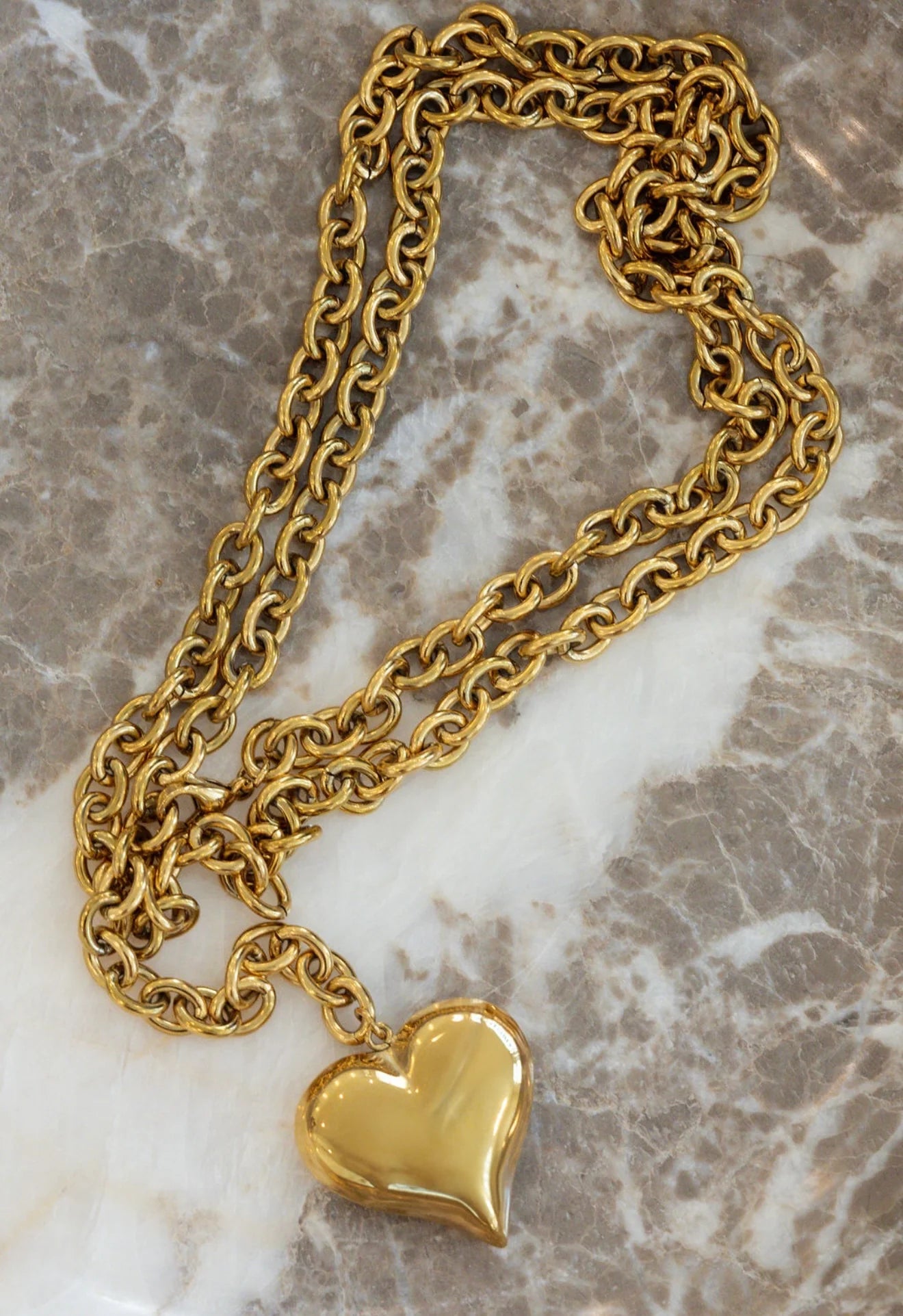 XL Wrap Around Heart Necklace (Gold or Silver)