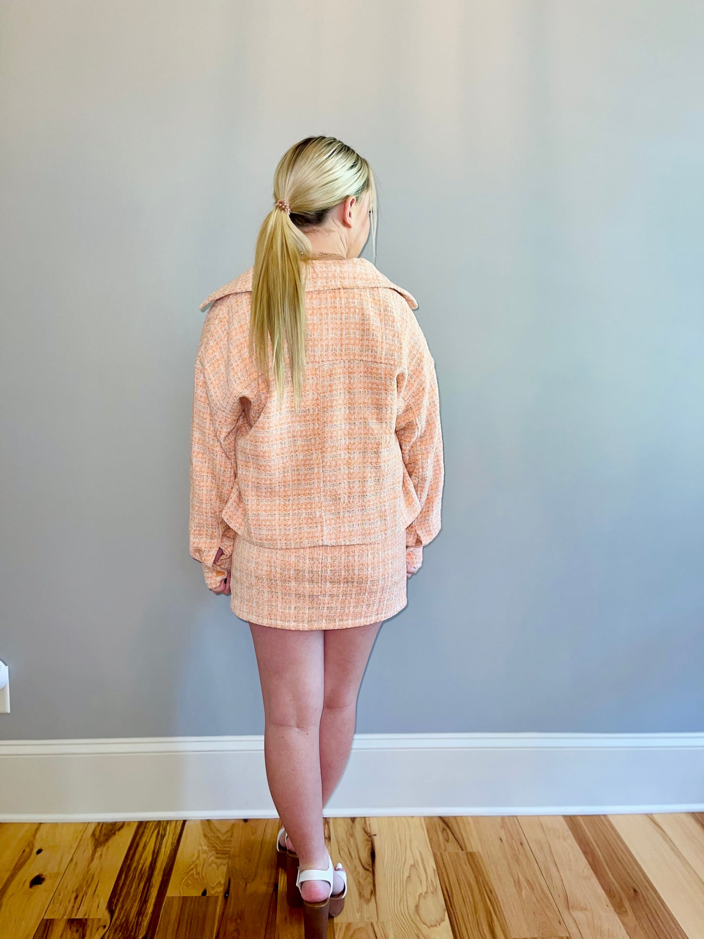 Peach Tweed Skirt