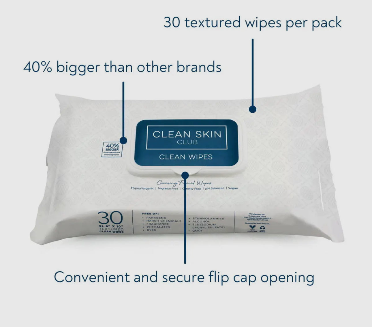 Clean Skin Club - Clean Wipes 30ct
