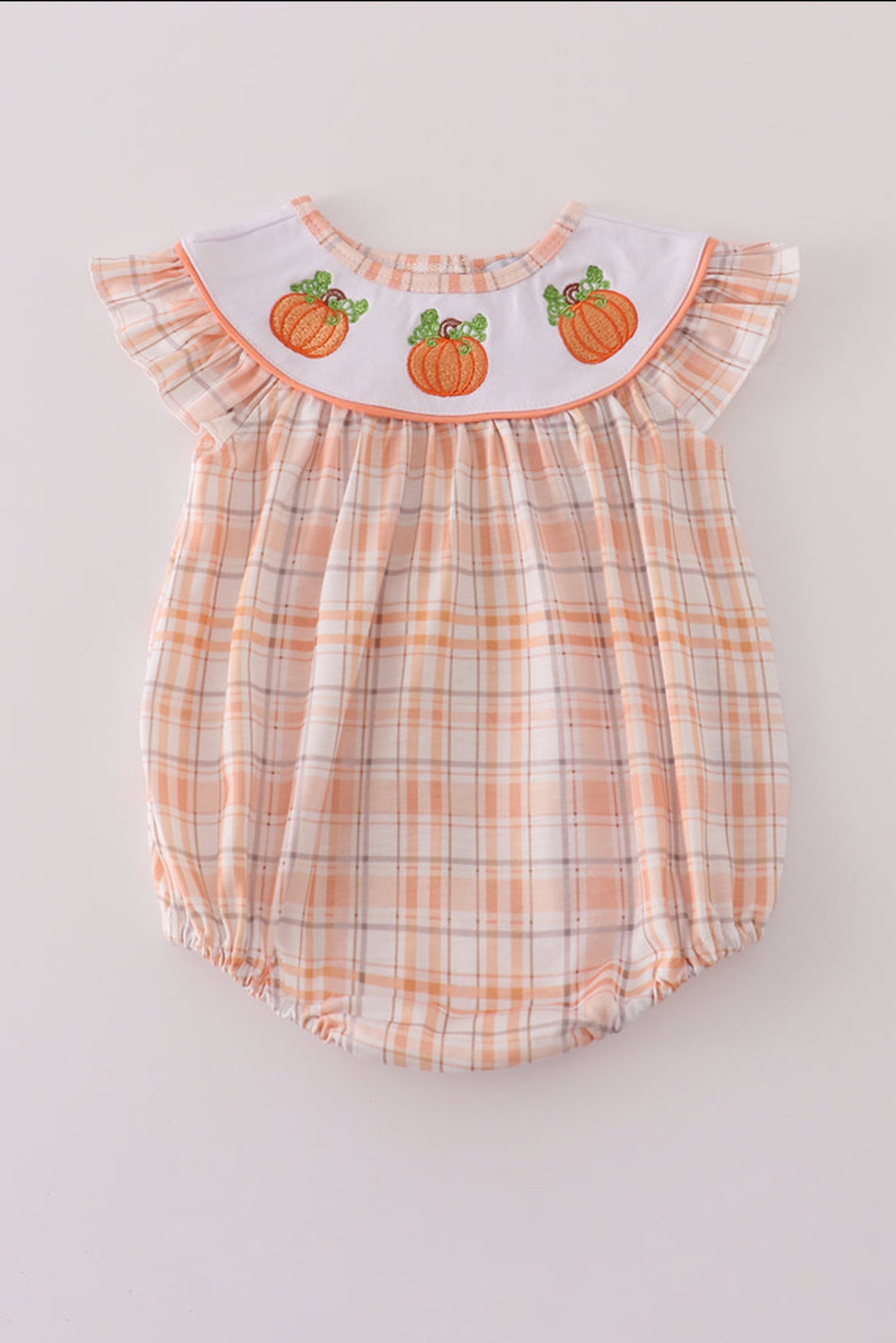 Orange Pumpkin Plaid Bubble
