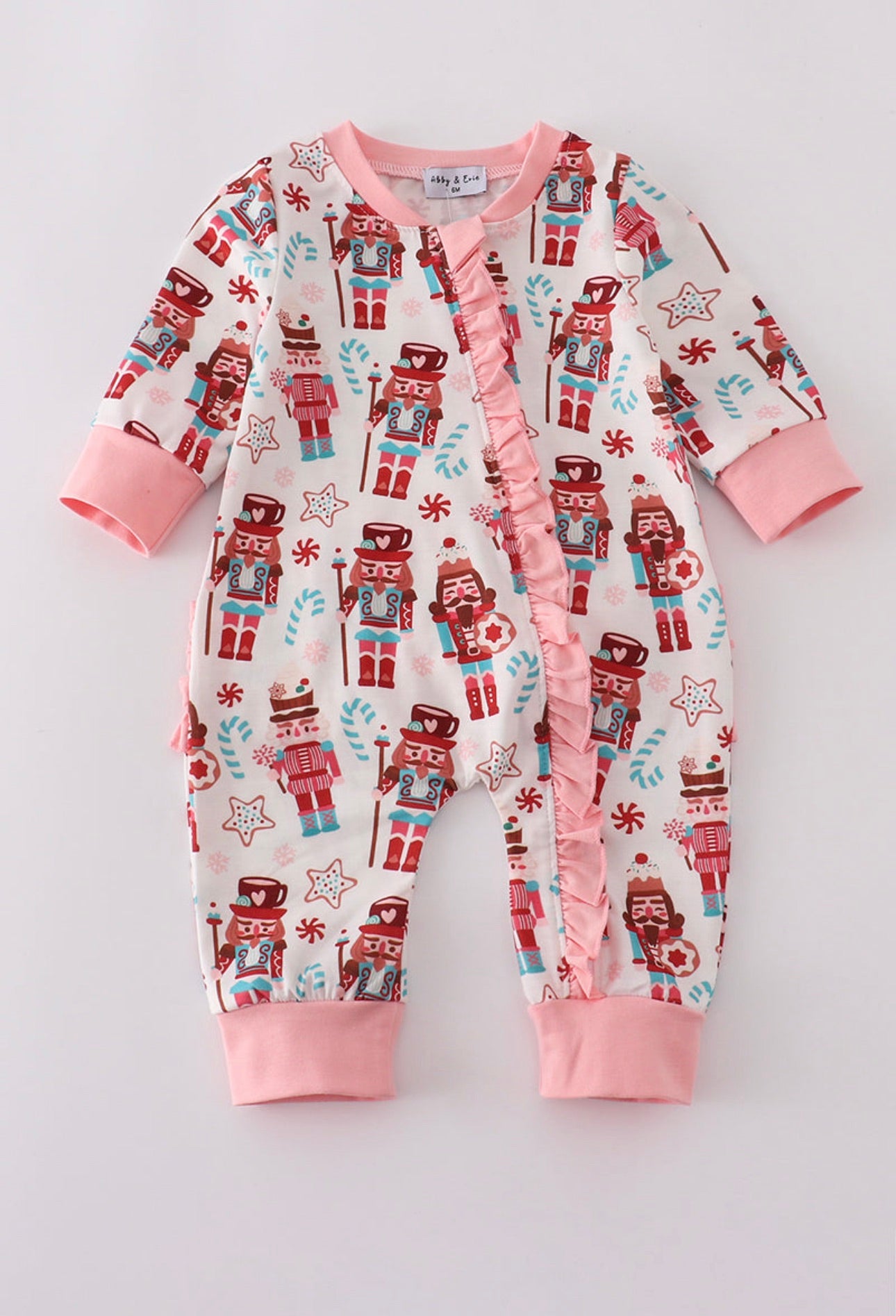 Pink Nutcracker Ruffle Romper