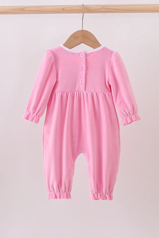 Pink Velvet Nutcracker Romper