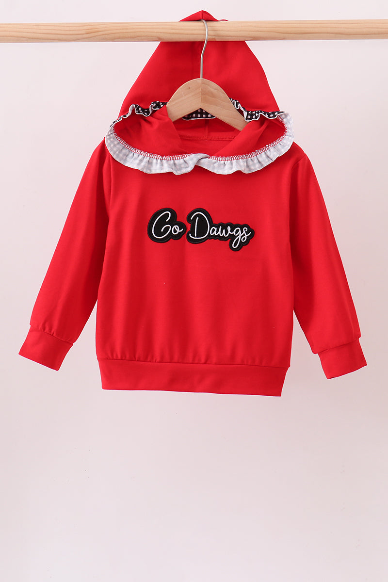 Little Girls | Go Dawgs Ruffle Hoodie