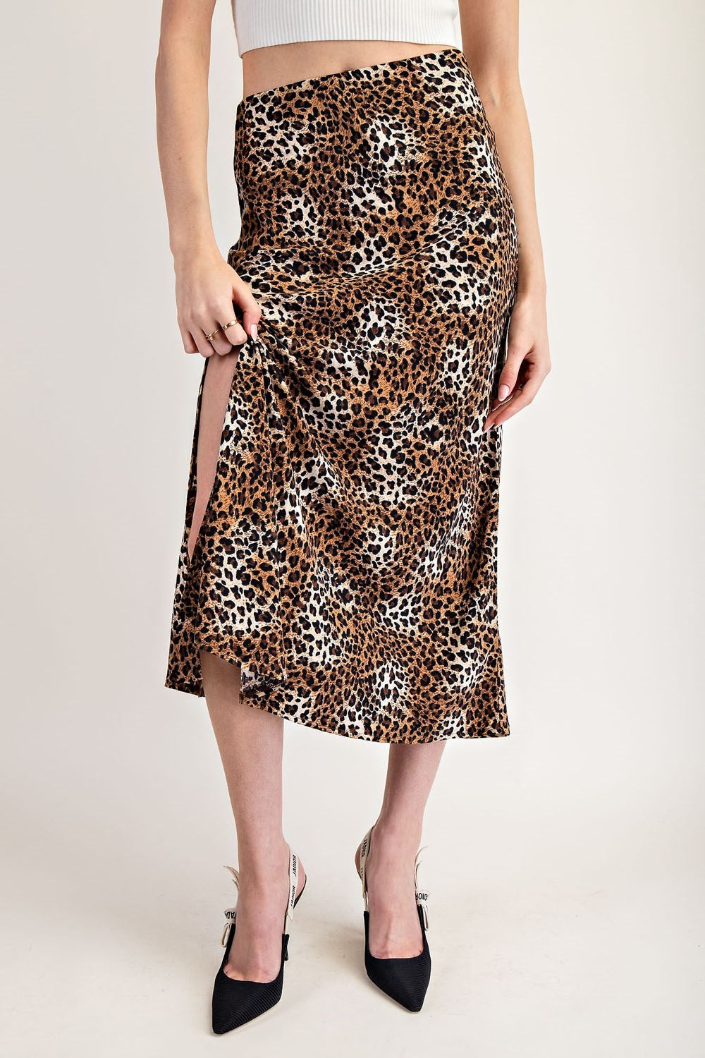 Leopard Print Midi Skirt