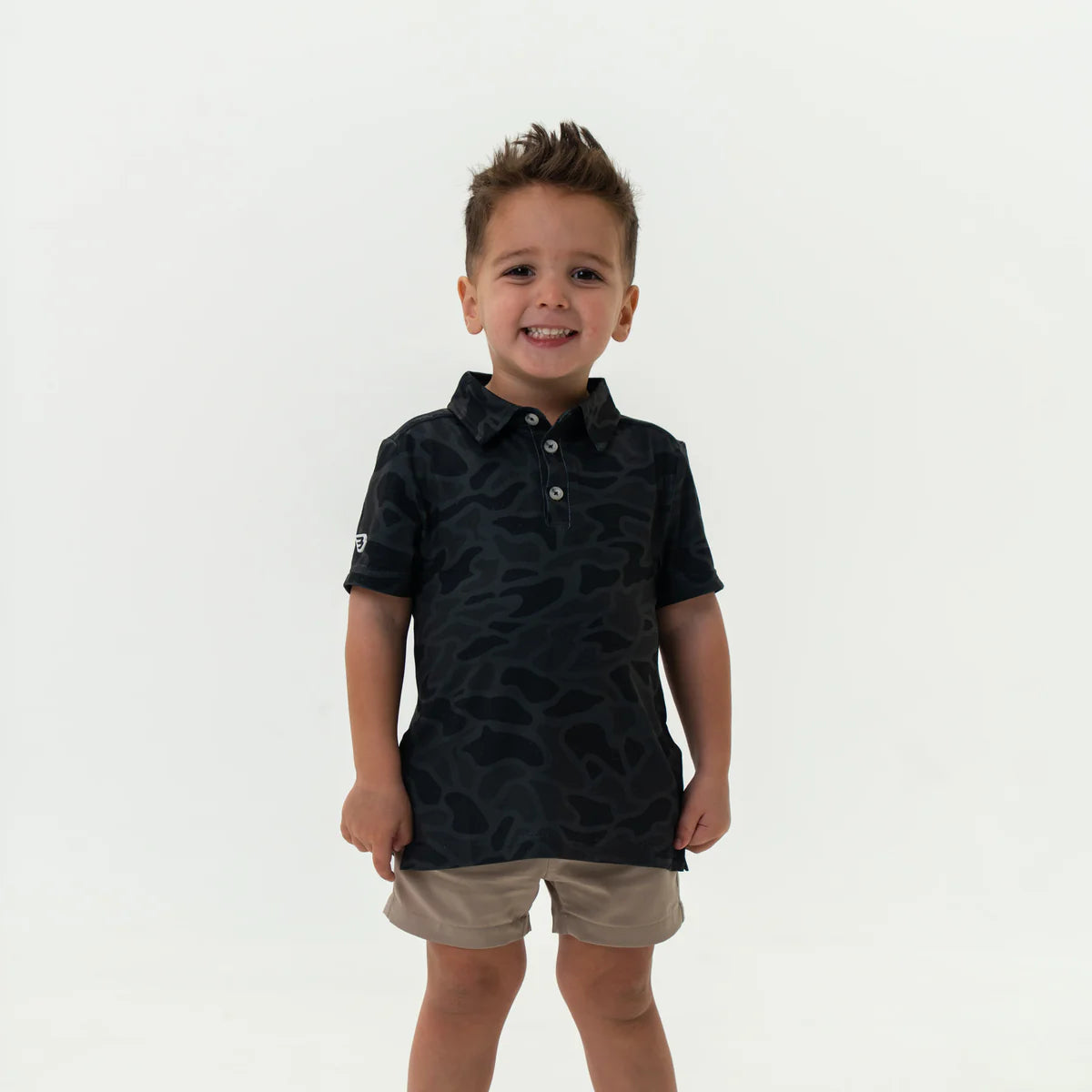 Burlebo Youth Performance Polo | Black Camo