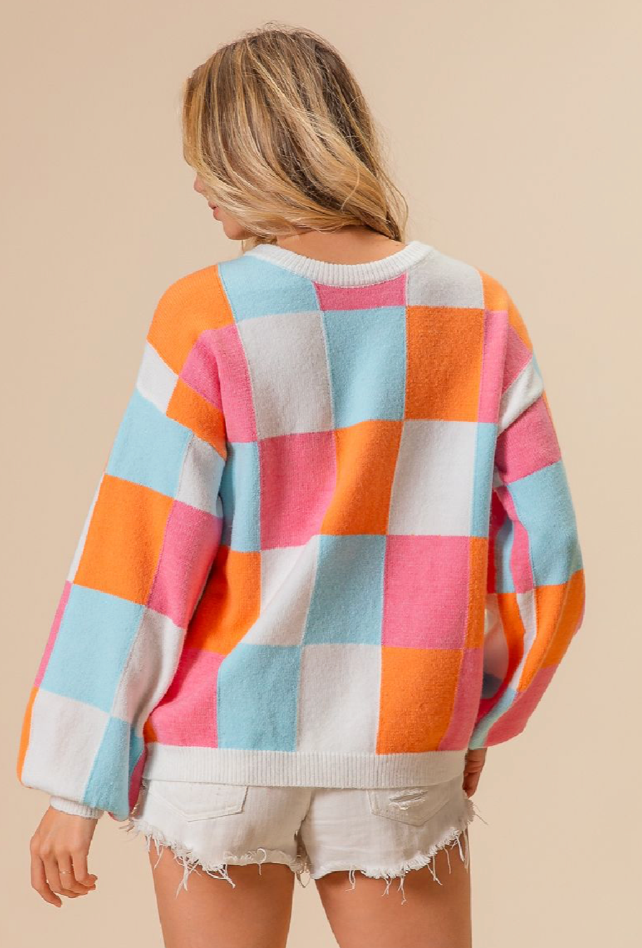 Multi Colored Checkered Sweater