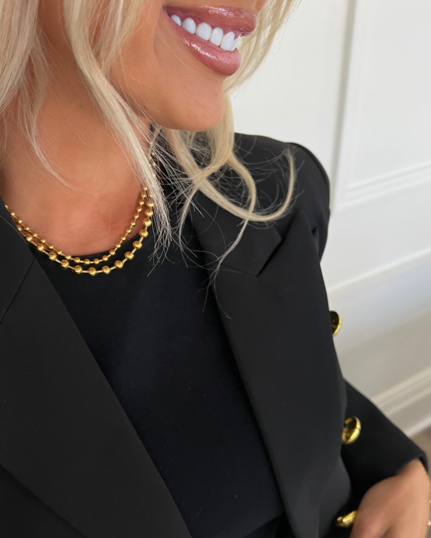 Gold Beaded Necklace - XL