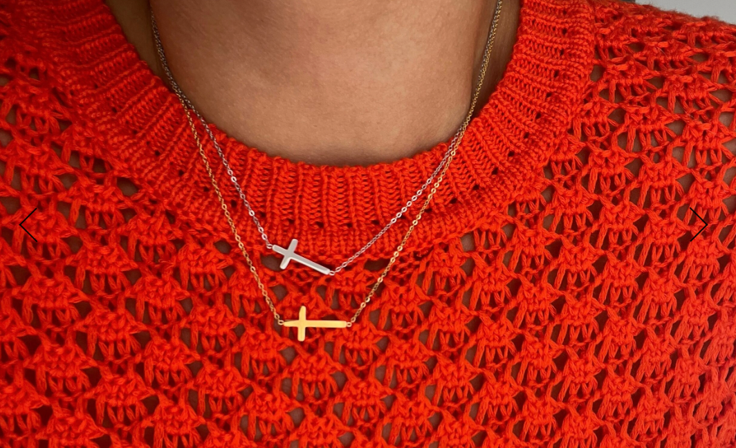 Gold Cross Necklace - Medium