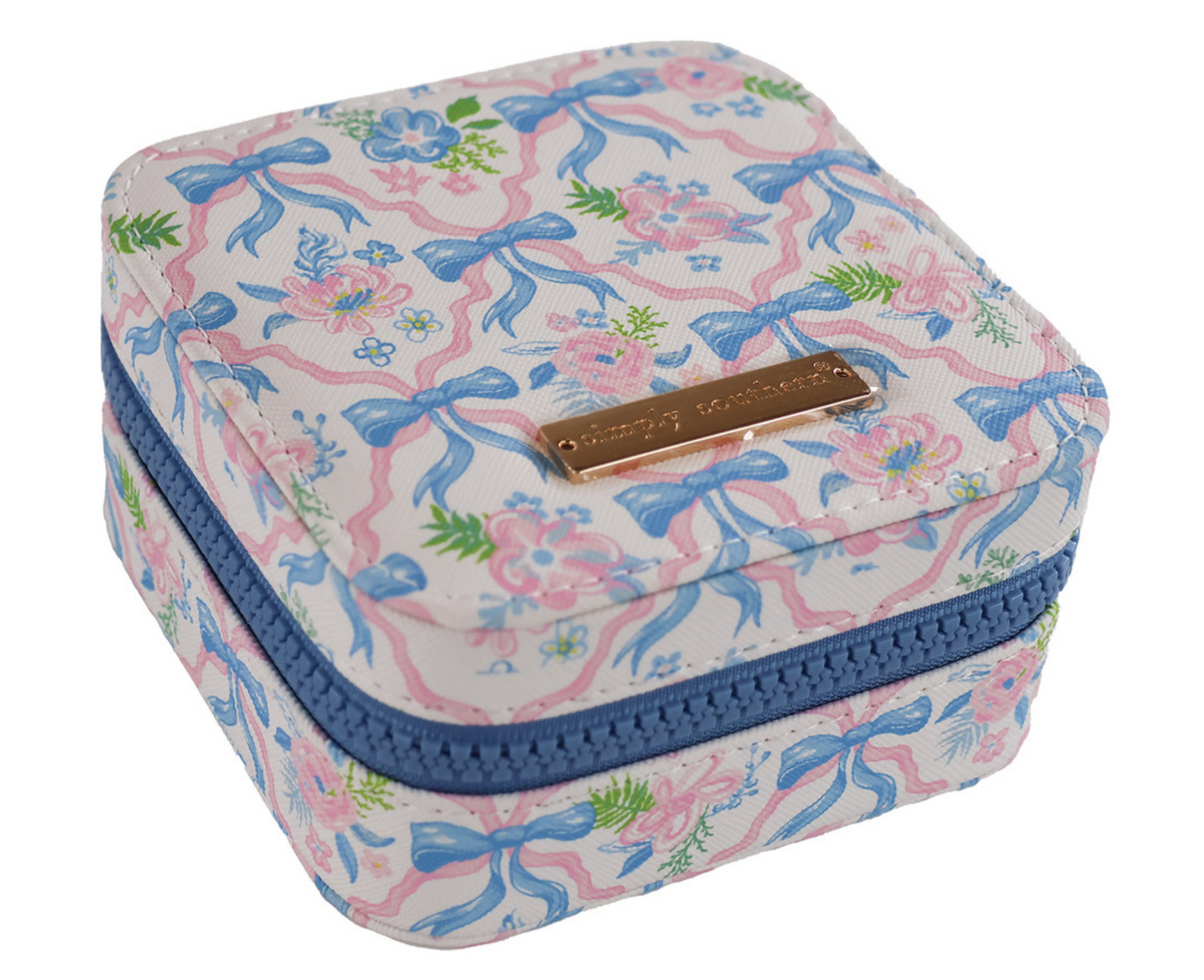 Ribbon Print Jewelry Case