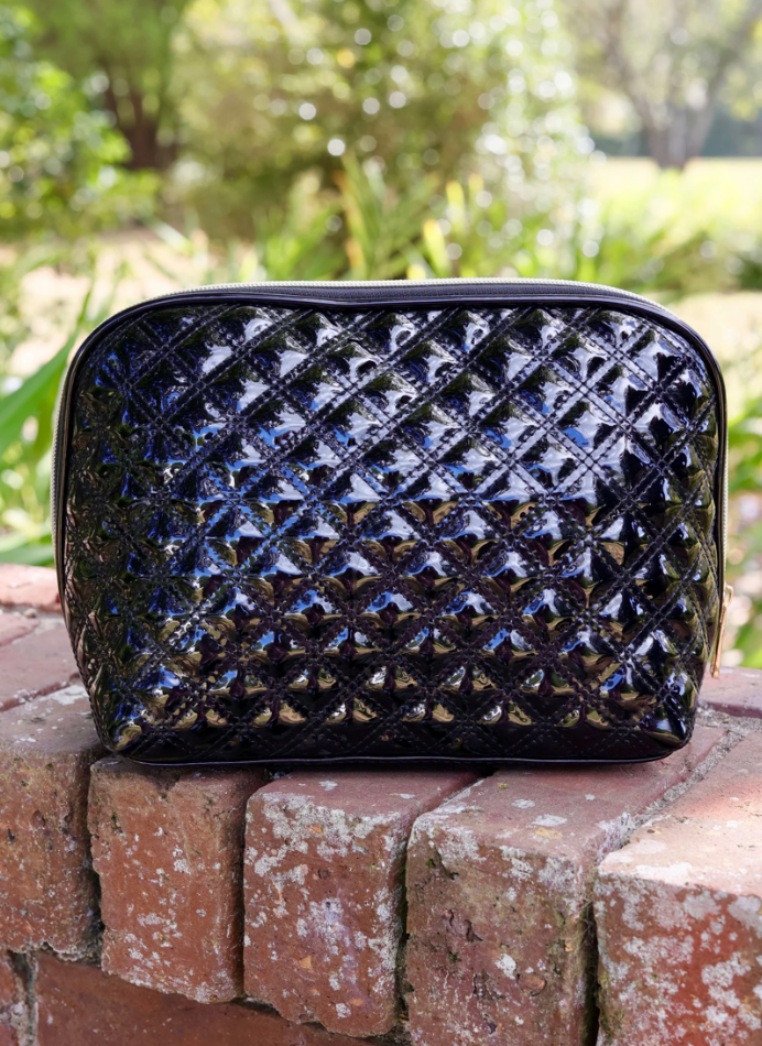 Capri Large Pouch | Black Patent SQ