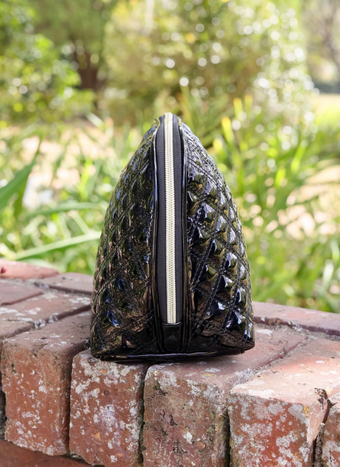 Capri Large Pouch | Black Patent SQ