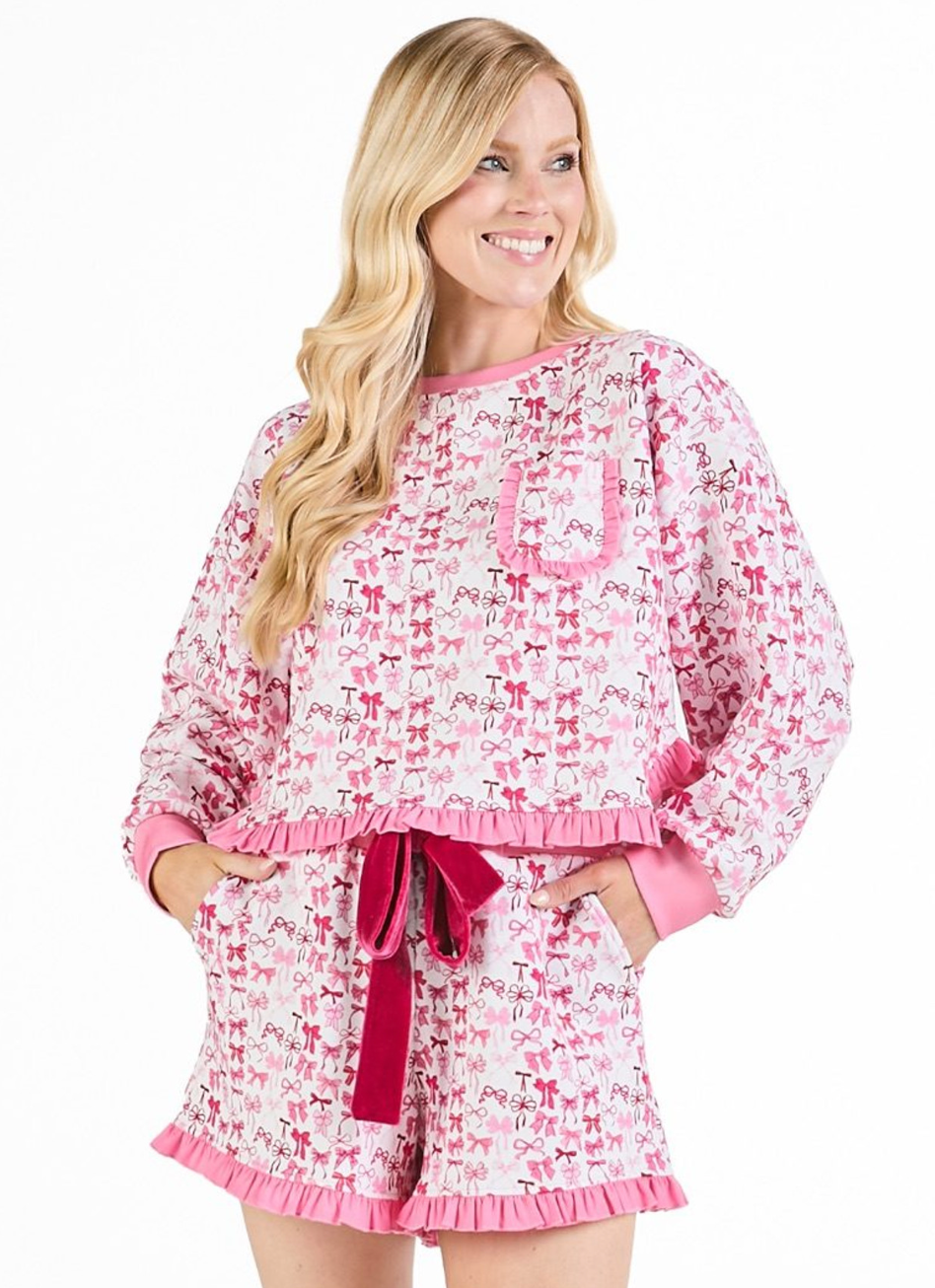 Gracelyn Ruffle Bow PJ Set