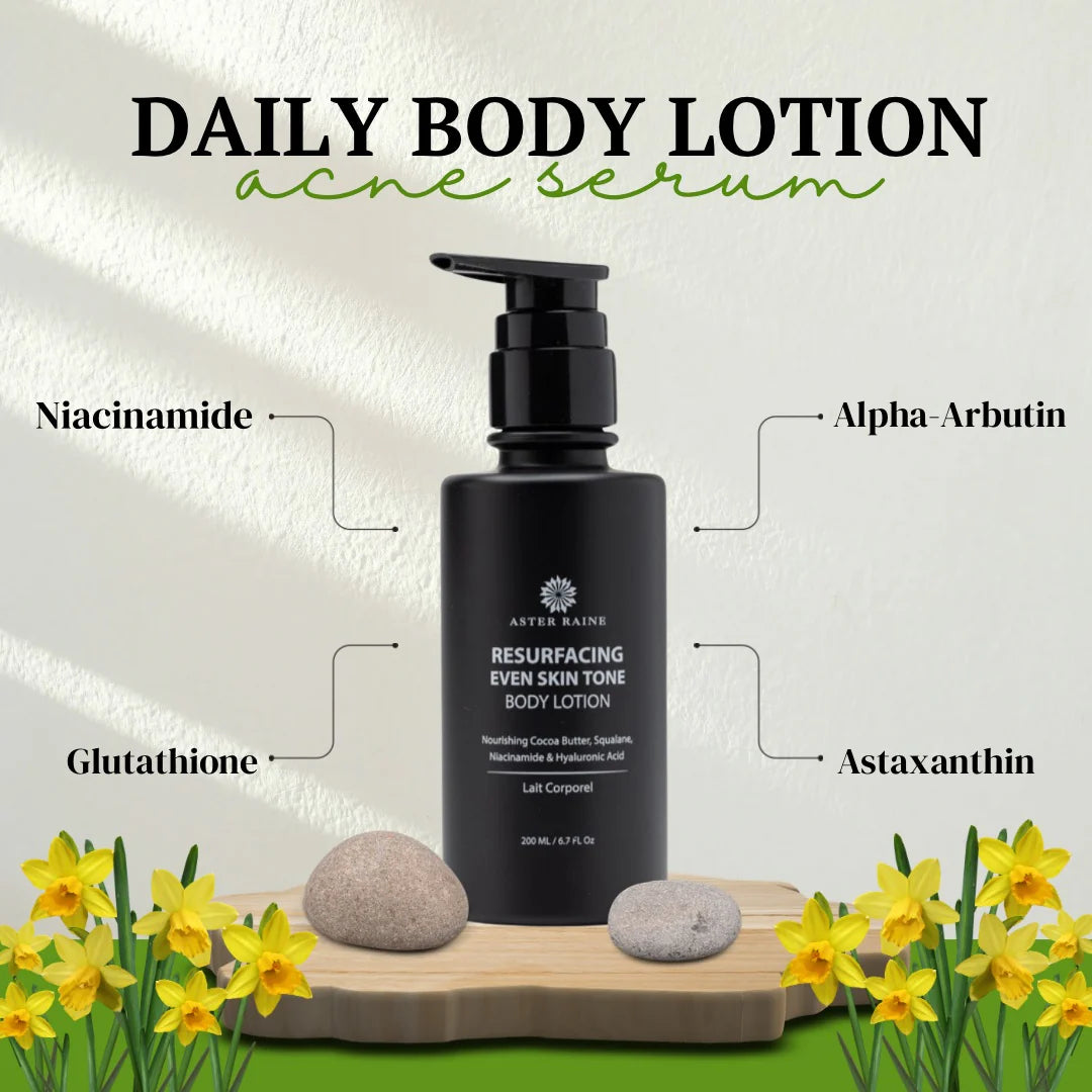 Resurfacing Even Skin Tone Body Lotion | 4% Niacinamide, Alpha Arbutin, Glutathione