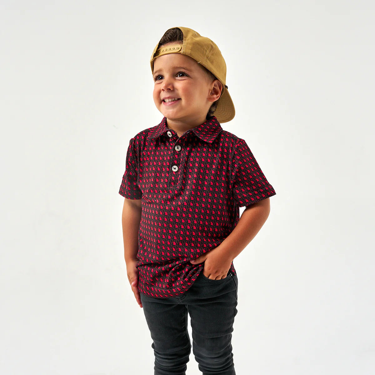 Burlebo Youth Performance Polo | GA Black & Red