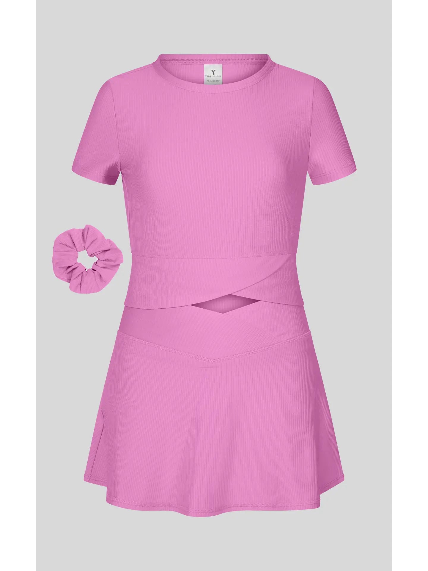 Little Girls | Marie Crossover Top, Skort & Scrunchie Set