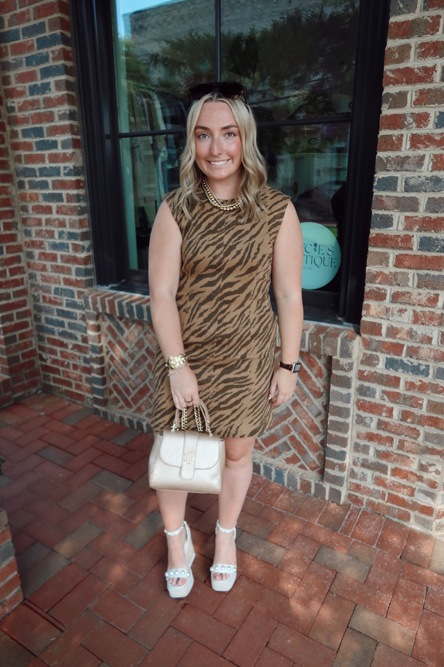 Zebra Denim Mini Dress